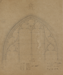 216910 Afbeelding van het ontwerp voor het westelijke venster met tracering van het zuidertransept in de Jacobikerk te ...